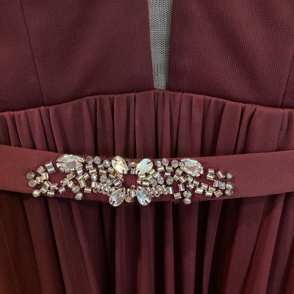 Azazie Leah Dress, Cabernet - Picture 2 of 5